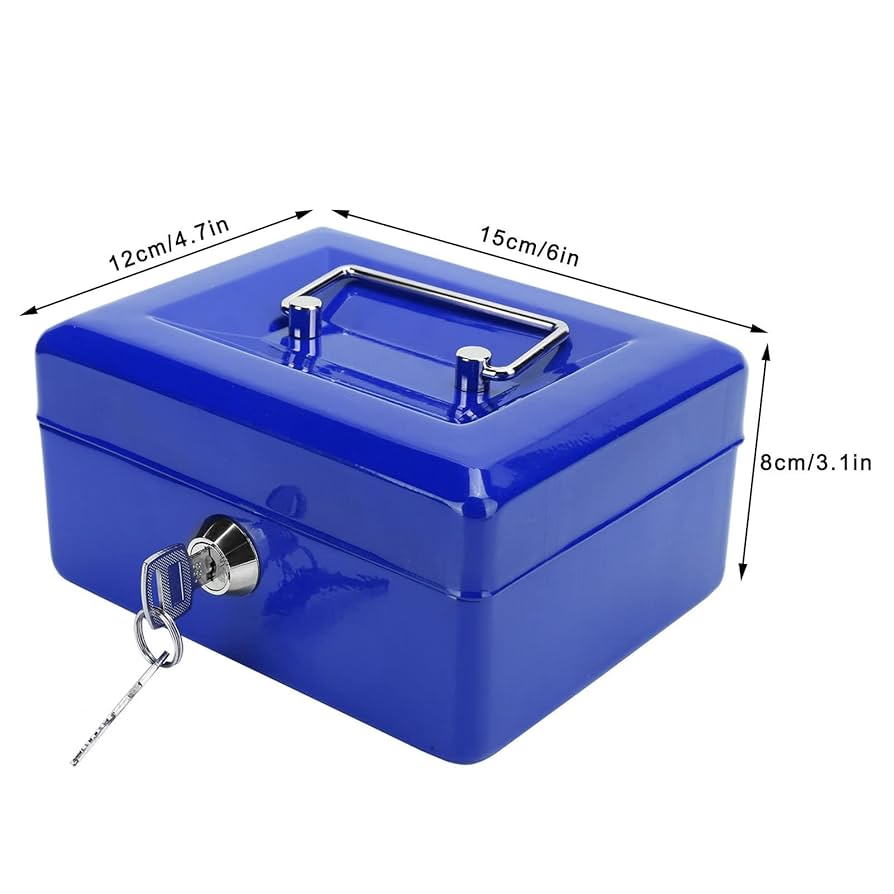 Amazon.com: Gsycle 6in Mini Cash Box, Metal Lock Box